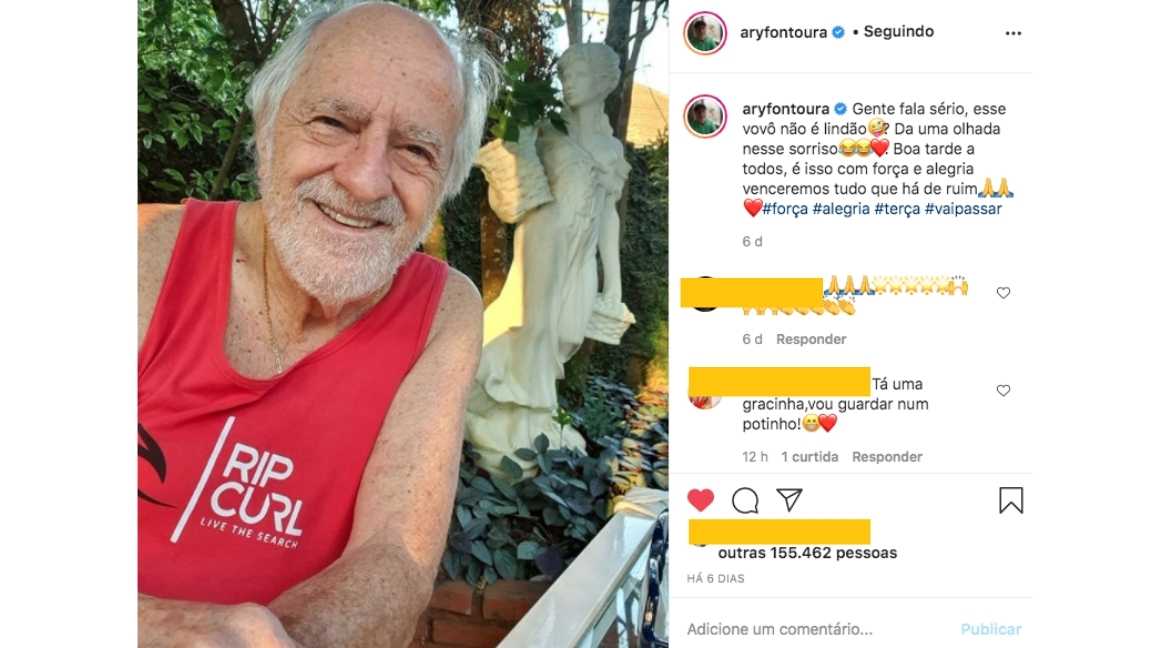 Post de Ary Fontoura no Instagram. Crédito: Reprodução do Instagram com finalidade de ilustração de conteúdo jornalístico.