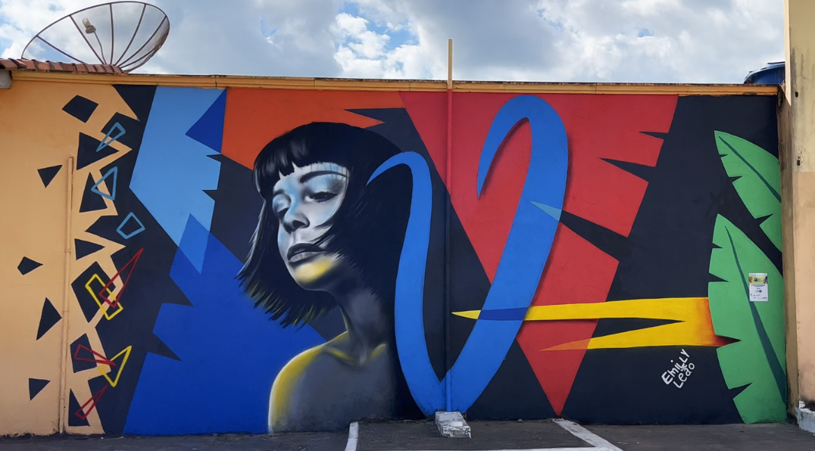 Mural criado no Arte em Cores edição 2022 pela artista Kailany, no Maranhão.