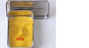 A obra "Lute", de Carlos Zilio: serigrafia sobre filme plástico e resina plástica acondicionados em marmita de alumínio (Museu Inimá de Paula/Divulgação)