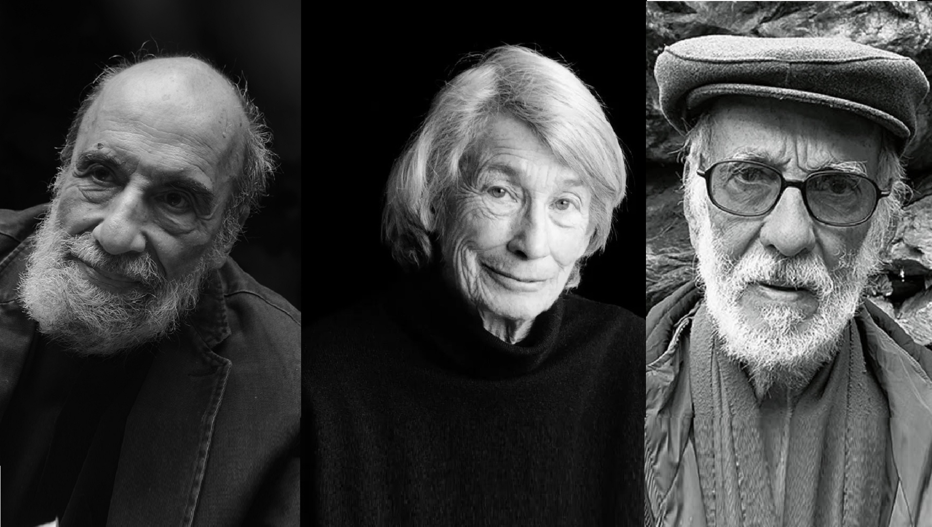 Raúl Zurita (Foto Lorena Palavecin), Mary Oliver (Foto Mariana Cook) e Sebastiao Nunes (Foto Maria Zelia Versiani Machado)